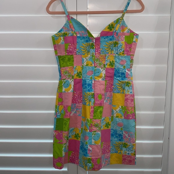 Lilly Pulitzer vintage y2k 90s patchwork dress. Size 6 - Picture 3 of 12